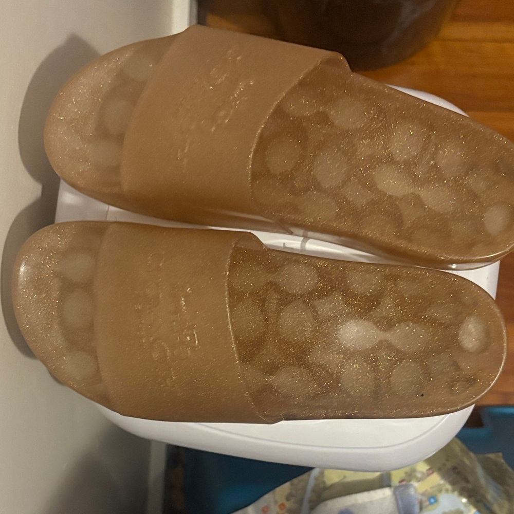 Gold Coach Jelly Slide Sandals